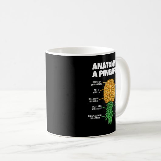 Anatomie eines Ananassschwingers auf der Unterseit Kaffeetasse (VorderseiteRechts)