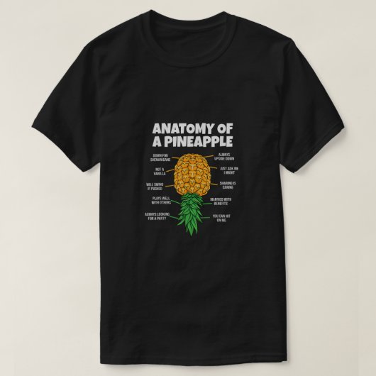 Anatomie eines Ananassschwingers auf der Unterseit T-Shirt (Design vorne)