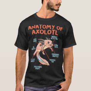 Anatomie eines Aolotl Meican Salamander T-Shirt