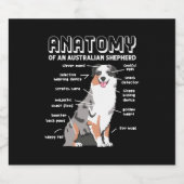 Anatomie eines australischen Hirten Schaumweinetikett (Einzelnes Label)