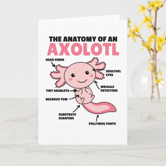 Anatomie eines Axolotl Karte (Gelbe Blume)