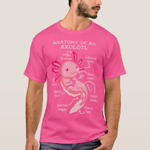 Anatomie eines Axolotl mexikanischen Salamanders F T-Shirt