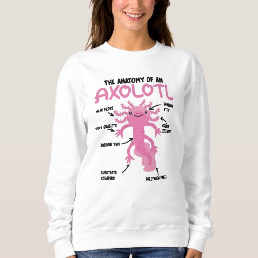 Anatomie eines Axolotl Sweatshirt (Vorderseite)