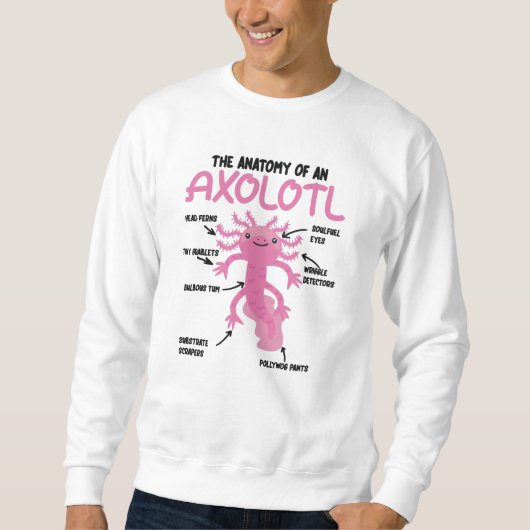 Anatomie eines Axolotl Sweatshirt (Vorderseite)