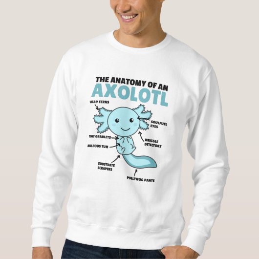 Anatomie eines Axolotl Sweatshirt (Vorderseite)