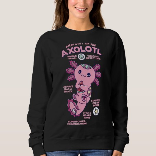 Anatomie eines Axolotl Sweatshirt (Vorderseite)