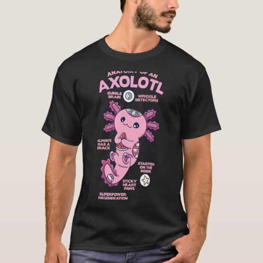 Anatomie eines Axolotl T-Shirt (Vorderseite)