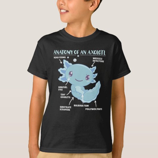 Anatomie eines Axolotl T-Shirt (Vorderseite)
