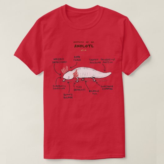 Anatomie eines Axolotl T-Shirt (Design vorne)