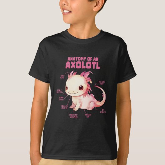 Anatomie eines Axolotl T-Shirt (Vorderseite)