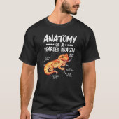 Anatomie eines bärtigen Drachen für Reptilien T-Shirt (Vorderseite)