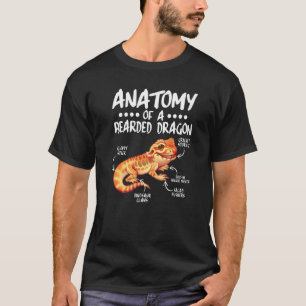 Anatomie eines bärtigen Drachen für Reptilien T-Shirt