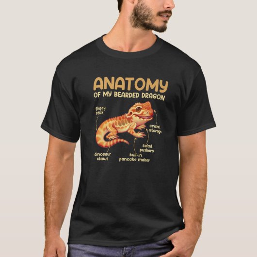 Anatomie eines bärtigen Drachengeschenks für Repti T-Shirt (Vorderseite)