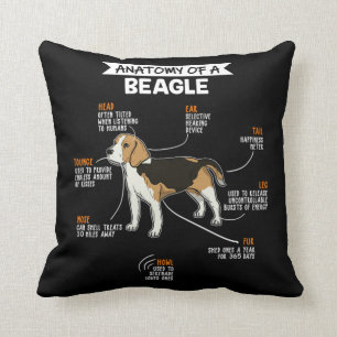 Anatomie eines Beagle, der ein Geschenk des Hundes Kissen