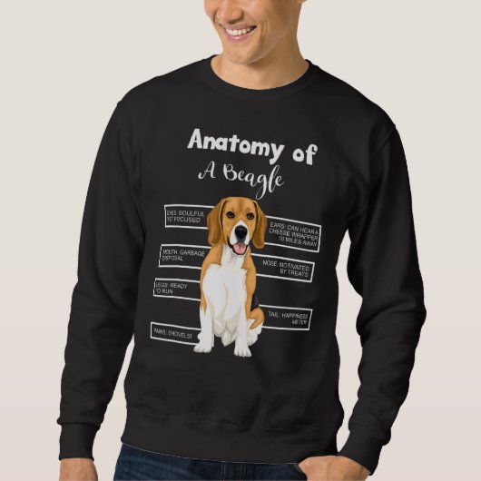 Anatomie eines Beagle-Hundes Sweatshirt (Vorderseite)