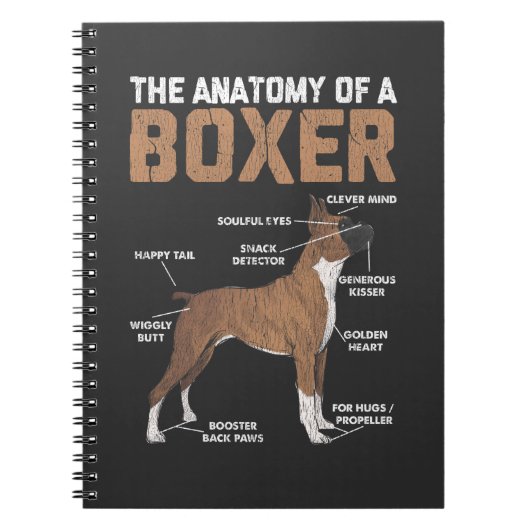 Anatomie eines Boxer Hundes Notizblock (Vorderseite)