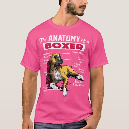 Anatomie eines Boxer-Hundeshirt - Funny Shirt für  (Vorderseite)