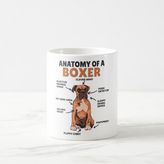 Anatomie eines Boxer Sweet Dog Welpen Kaffeetasse (Mittel)