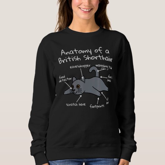 Anatomie eines britischen Kurzhaarkattieres Sweatshirt (Vorderseite)