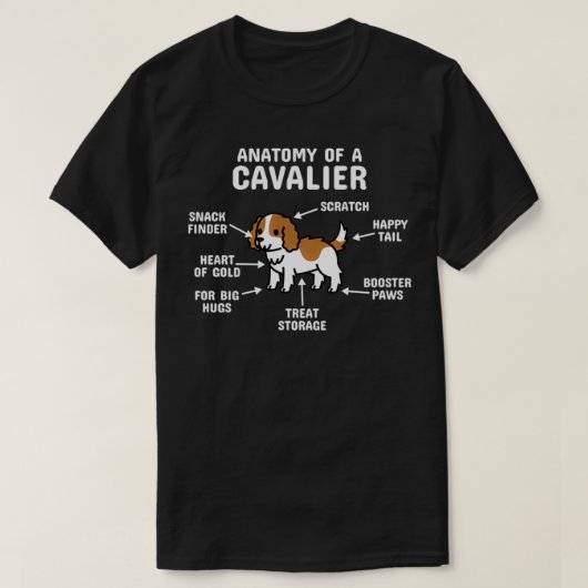 Anatomie eines Cavalier King Charles Spaniel Dog P T-Shirt (Design vorne)
