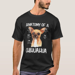 Anatomie eines Chihuahua für Hundefreunde Kopfgerä T-Shirt
