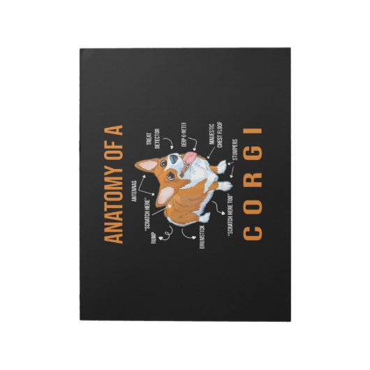 Anatomie eines Corgi Funny Dog Notizblock (Rotiert)