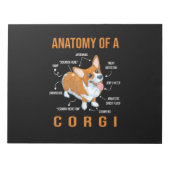 Anatomie eines Corgi Funny Dog Notizblock (Vorderseite)