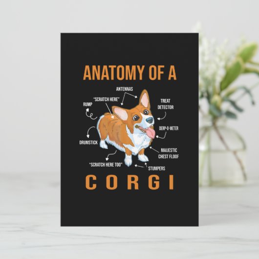 Anatomie eines Corgi Funny Dog Save The Date (Stehend Vorderseite)