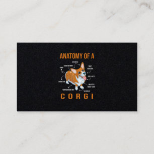 Anatomie eines Corgi Funny Dog Visitenkarte