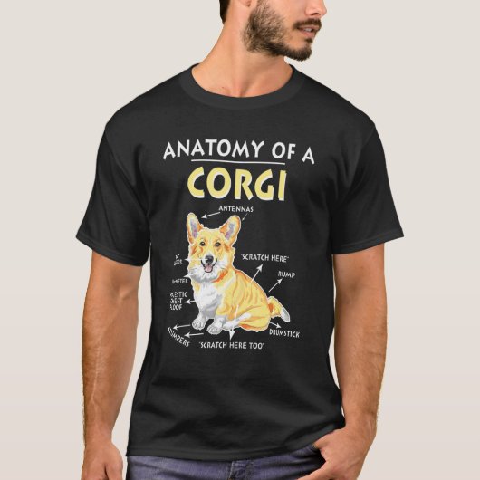 Anatomie eines Corgi-Hundes T-Shirt (Vorderseite)