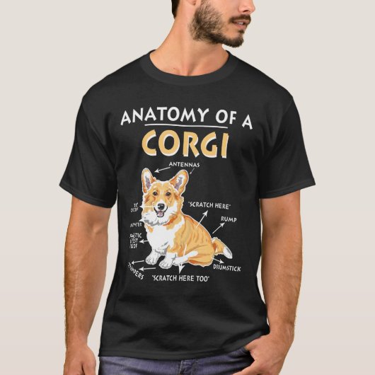 Anatomie eines Corgi-Hundes T-Shirt (Vorderseite)