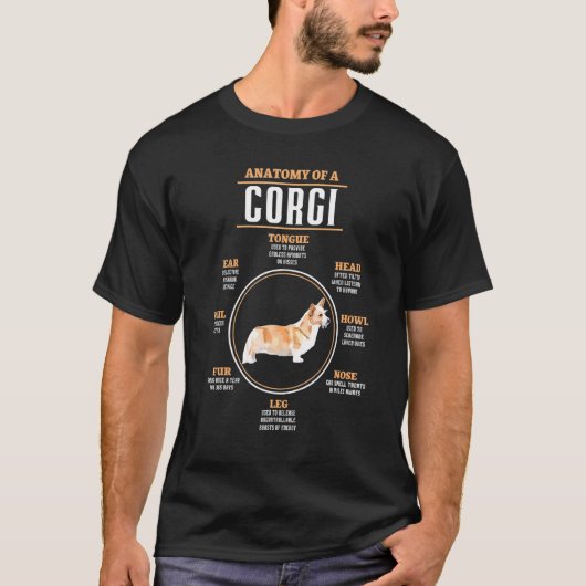 Anatomie eines Corgi-Hundes T-Shirt (Vorderseite)