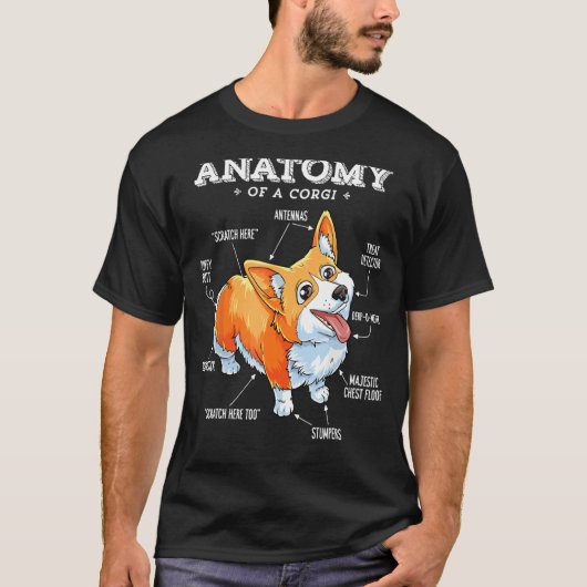 Anatomie eines Corgi-T - Shirt Funny Dog (Vorderseite)