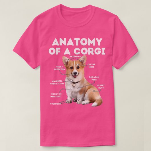 Anatomie eines CorgiFunny Corgi Dog Lover T-Shirts (Design vorne)