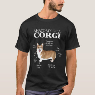 Anatomie eines Corgis  Corgis Hund Welpe T-Shirt