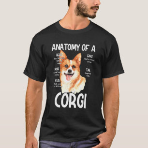 Anatomie eines Corgis für Hunde-Kopf-Geräusch Ohr T-Shirt
