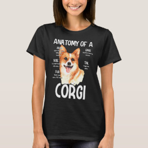Anatomie eines Corgis für Hundekopfgeräusch Ohr T-Shirt