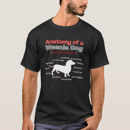 Anatomie eines Dackel Hundes, Dackel Teile Diagram T-Shirt