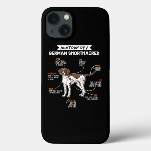 Anatomie eines deutsch-kurzhaarigen Funny Dog Gesc Case-Mate iPhone Hülle (Rückseite)