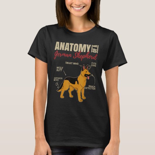 Anatomie eines deutschen Hirten 1 T-Shirt (Vorderseite)
