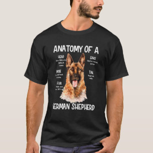 Anatomie eines deutschen Schäferhirds für Hundekop T-Shirt