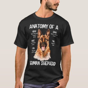 Anatomie eines deutschen Schäferhirds für Hundekop T-Shirt