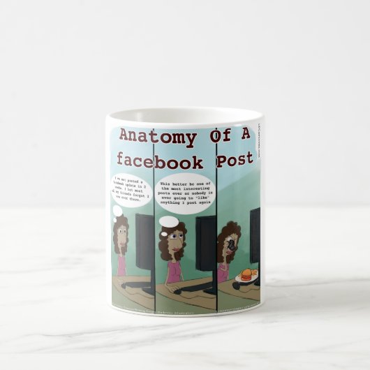 Anatomie eines Facebook Post Funny Kaffeetasse (Mittel)
