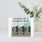 Anatomie eines Facebook Post Funny Postkarte (Stehend Vorderseite)