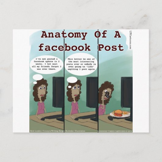 Anatomie eines Facebook Post Funny Postkarte (Vorderseite)