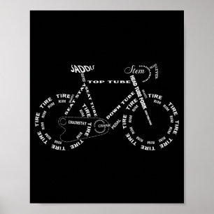 Anatomie eines Fahrrads - Lustige Fahrradteile Rad Poster