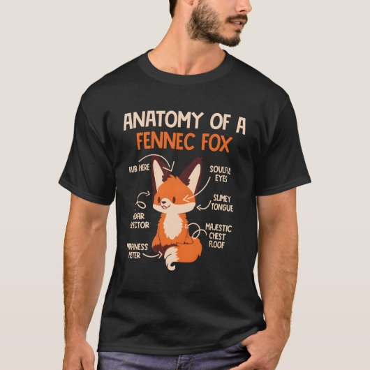 Anatomie eines Fennec Fox Fennec-Füchses T-Shirt (Vorderseite)