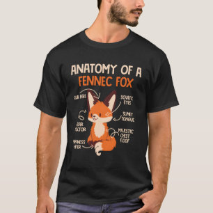 Anatomie eines Fennec Fox Fennec-Füchses T-Shirt
