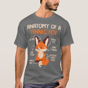 Anatomie eines Fennec für Niedliche Fennec-Feinde T-Shirt