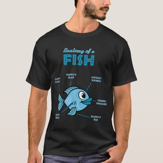 Anatomie eines Fisches - Lustiger Fisch Tee (Vorderseite)